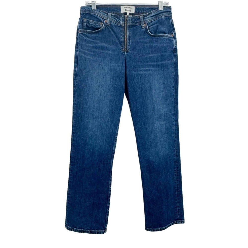 Reformation Julianna Zip Mid Rise Straight Leg Jeans in Mesa Size 28 NWOT